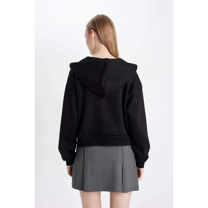 Z7069 Coool Kapüşonlu Fermuarlı Sweatshirt