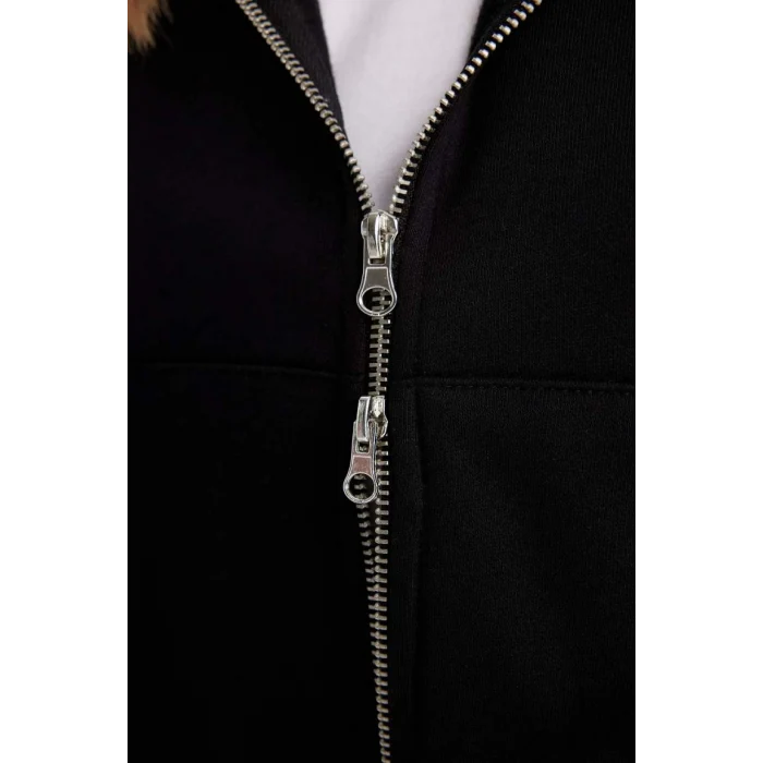 Z7069 Coool Kapüşonlu Fermuarlı Sweatshirt