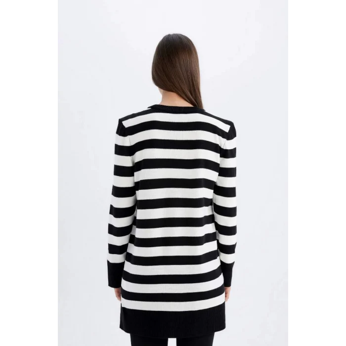 Z9007 Regular Fit Çizgili Uzun Kollu Tunik