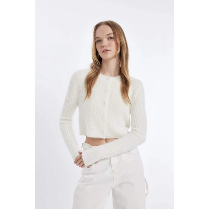 Z9318 Coool Slim Fit Dar Kesim Bisiklet Yaka Triko Hırka