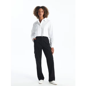 XSIDE Siyah Standart Fit Gabardin Kadın Kargo Pantolon