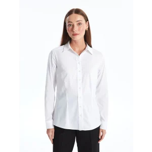 LCWAIKIKI Classic Beyaz Düz Uzun Kollu Kadın Gömlek