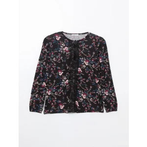 LCW Grace SİYAH Bağlamalı Yaka Çiçekli Kadın Bluz