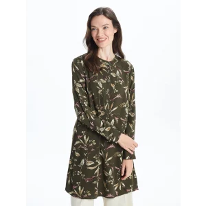 LCW Grace HAKİ Bisiklet Yaka Desenli Kadın Tunik