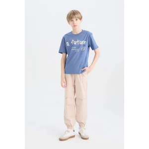 Defacto D985 Bej Erkek Çocuk Jogger Standart Paça Paraşüt Pantolon