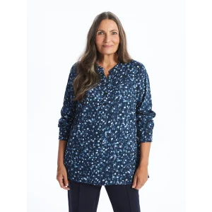 LCW Grace SİYAH Kaçık Yaka Desenli Kadın Bluz