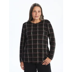 LC WAIKIKI SİYAH Bisiklet Yaka Desenli Kadın Bluz