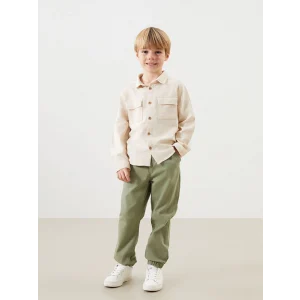 LCW Kids GRİ Basic Uzun Kollu Erkek Çocuk Gömlek ve Pantolon 2li