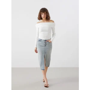 LCW Vision İNDİGO Dar Fit Kadın Jean Etek