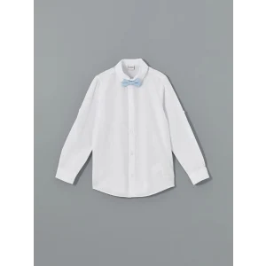 LCW Kids BEYAZ Basic Uzun Kollu Erkek Çocuk Gömlek ve Papyon