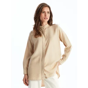 LCWAIKIKI Classic BEJ Hakim Yaka Kadın Gömlek Tunik