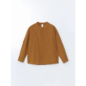 LCW Kids KAHVERENGİ Hakim Yaka Basic Erkek Çocuk Gömlek