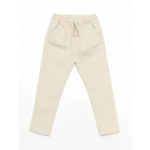 LCW Kids BEJ Beli Lastikli Basic Keten Erkek Çocuk Pantolon