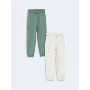 LCW Kids YEŞİL Beli Lastikli Erkek Çocuk Jogger Eşofman Alt 2li
