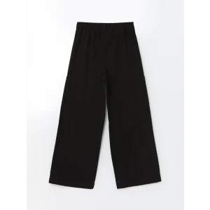 LCW Kids SİYAH Beli Lastikli Kız Çocuk Kargo Pantolon