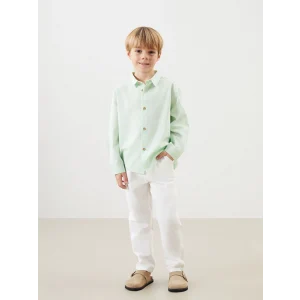 LCW Kids YEŞİL Basic Erkek Çocuk Gömlek ve Pantolon 2li