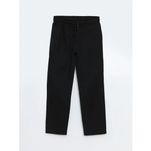 LCW Kids SİYAH Beli Lastikli Keten Karışımlı Erkek Çocuk Pantolon