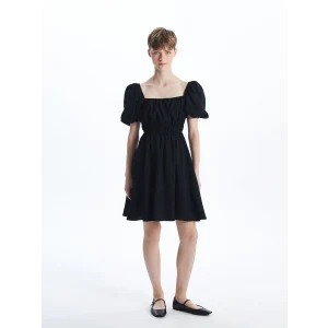 XSIDE SİYAH Kare Yaka Kadın Elbise