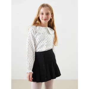LCW Kids EKRU Bebe Yaka Puantiyeli Kız Çocuk Gömlek