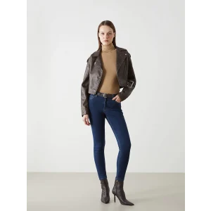 LCW Jeans İNDİGO Beli Kemerli Mercury Skinny Fit Kadın Jean Pantolon