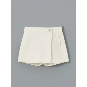 LCW Kids EKRU Beli Lastikli Basic Kız Çocuk Şort Etek