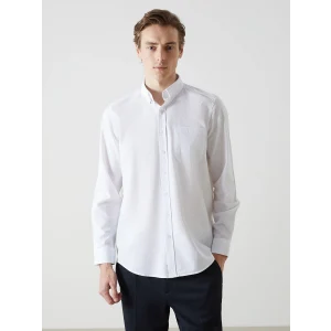 LCWAIKIKI Classic BEYAZ Regular Fit Uzun Kollu Oxford Erkek Gömlek
