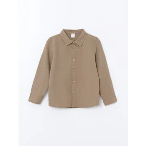 LCW Kids HAKİ Dokulu Krinkle Erkek Çocuk Gömlek