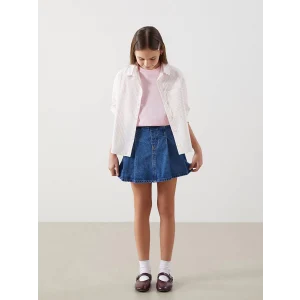 LCW Kids İNDİGO Beli Lastikli Kız Çocuk Jean Şort Etek