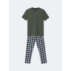 LC WAIKIKI YEŞİL Standart Kalıp Erkek Pijama Takımı