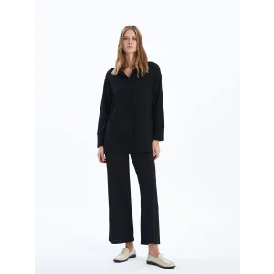 LCWAIKIKI Classic SİYAH Beli Lastikli Dokulu Kadın Pantolon