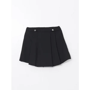 LCW Kids SİYAH Beli Lastikli Pileli Kız Çocuk Şort Etek