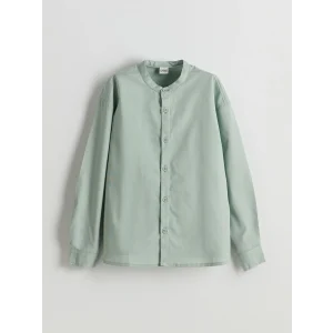 LCW Kids YEŞİL Hakim Yaka Keten Karışımlı Erkek Çocuk Gömlek