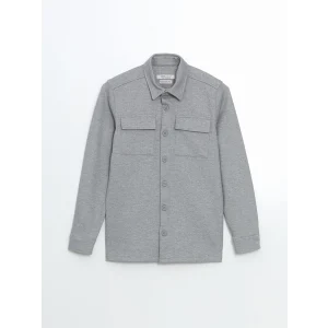 LCW Vision GRİ Uzun Kollu Dokulu Erkek Çocuk Gömlek