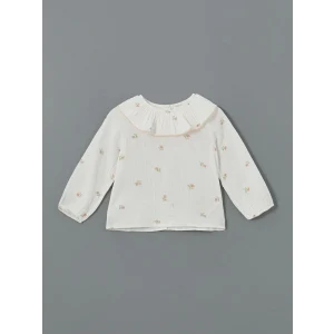 LCW Kids EKRU Uzun Kollu Baskılı Kız Bebek Gömlek