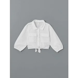 LCW Kids BEYAZ Uzun Kollu Basic Kız Çocuk Gömlek