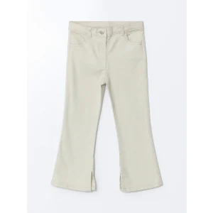 LCW Kids BEJ Beli Lastikli Gabardin Kız Çocuk Pantolon