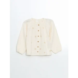 LCW Kids EKRU Bisiklet Yaka Çiçekli Kız Çocuk Gömlek