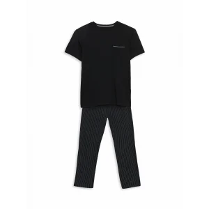 LC WAIKIKI SİYAH Standart Kalıp Erkek Pijama Takımı