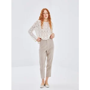 LCW Vision BEJ Kadın Havuç Kesim Düz Pantolon