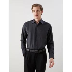 LCWAIKIKI Formal ANTRASİT Regular Fit Uzun Kollu Armürlü Erkek Gömlek