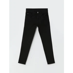 LCW Kids SİYAH Beli Ayarlanabilir Lastikli Erkek Çocuk Jean Pantolon