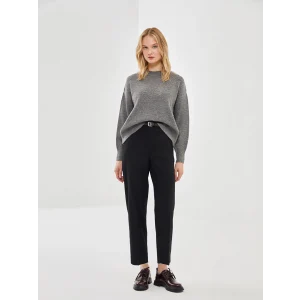 LCW Vision SİYAH Beli Kemerli Loose Fit Kadın Pantolon