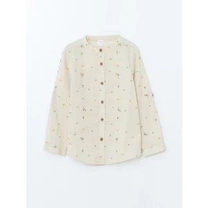 LCW Kids EKRU Hakim Yaka Baskılı Erkek Çocuk Gömlek