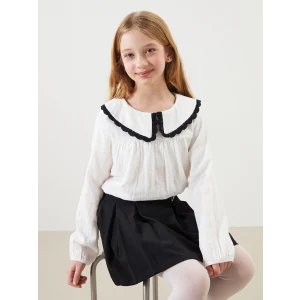 LCW Kids EKRU Bebe Yaka Kız Çocuk Bluz