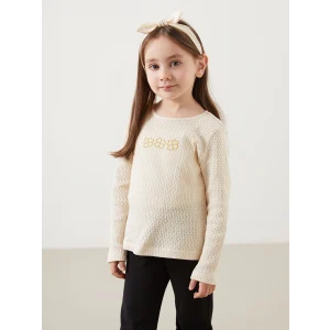 LCW Kids BEJ Bisiklet Yaka Kız Çocuk Bluz ve Tayt Pantolon 2li