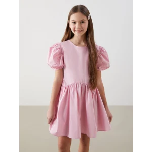 LCW Kids PEMBE Bisiklet Yaka Kız Çocuk Elbise