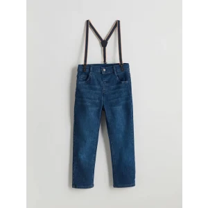 LCW baby İNDİGO Askılı Erkek Bebek Jean Pantolon