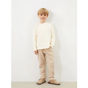 LCW Kids BEJ Bisiklet Yaka Erkek Çocuk Tişört ve Pantolon 2li