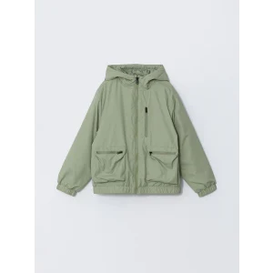 LCW Kids YEŞİL Kapüşonlu Cepli Erkek Çocuk Orta Kalın Mont