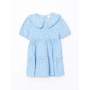 LCW Kids MAVİ Bebe Yaka Kız Çocuk Elbise